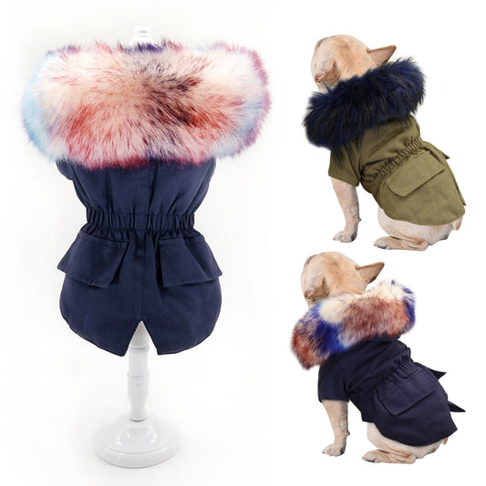 Warm Winter Dog Clothes Luxury Fur Dog Coat