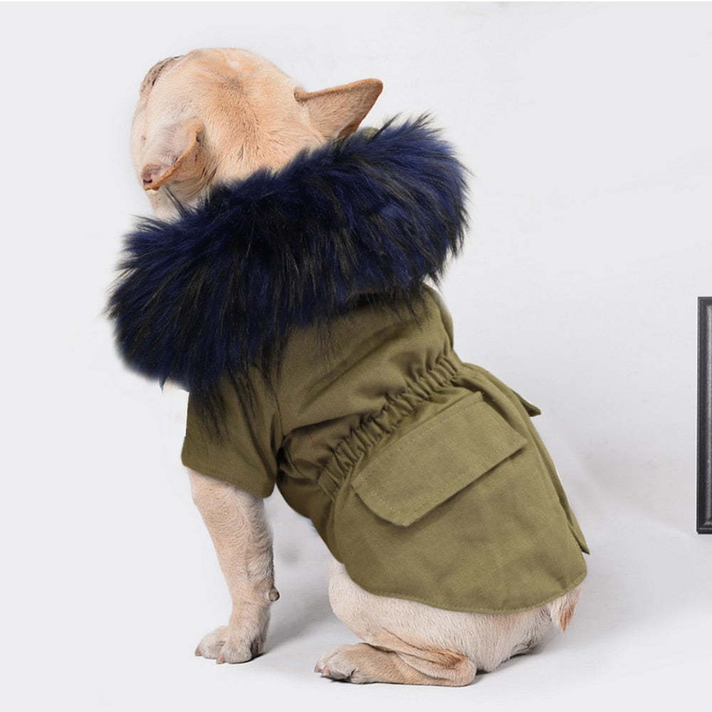 Warm Winter Dog Clothes Luxury Fur Dog Coat